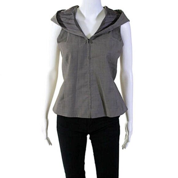 Lafayette148 Wool Hooded Vest Jacket Grey XS NWOT - Picture 2 of 8